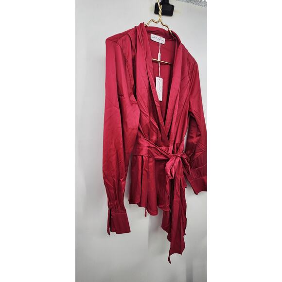 New NWT Petal‎ + Pup Aydin Wrap Top Size XL Magenta Red Pink - Picture 7 of 13